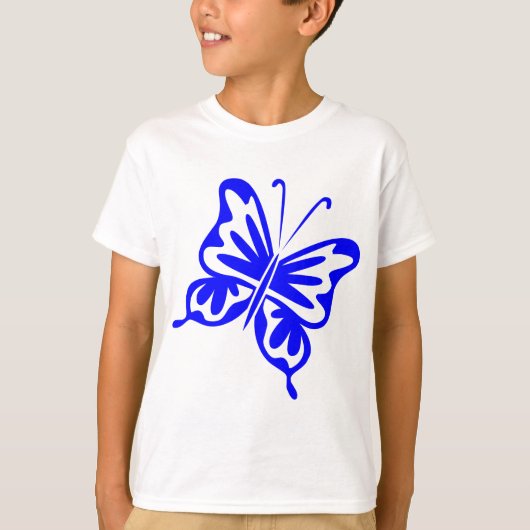 Retro Butterfly - blau T-Shirt (Vorderseite)