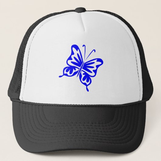 Retro Butterfly - blau Truckerkappe (Vorderseite)