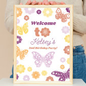 Retro Butterfly Geburtstag Begrüßungsdruck Poster