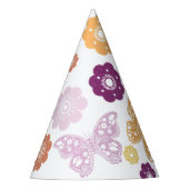 Retro Butterfly Geburtstag Partyhütchen (Vorderseite)