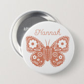 Retro Butterfly Geburtstagsparty Gefallen Button (Vorne & Hinten)