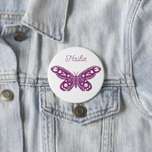Retro Butterfly Geburtstagsparty Gefallen Button
