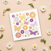 Retro Butterfly Geburtstagsparty Serviette