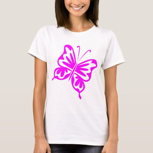 Retro Butterfly - Magenta T-Shirt (Vorderseite)