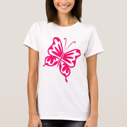 Retro Butterfly - Neon Red T-Shirt (Vorderseite)