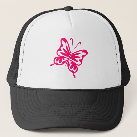 Retro Butterfly - Neon Red Truckerkappe (Vorderseite)