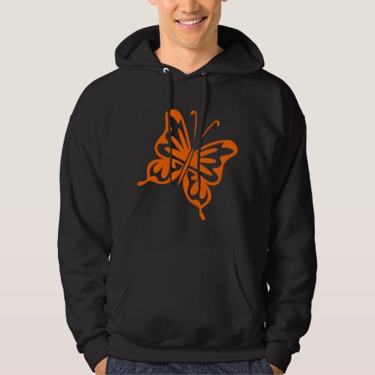 Retro Butterfly - Orange Hoodie (Vorderseite)