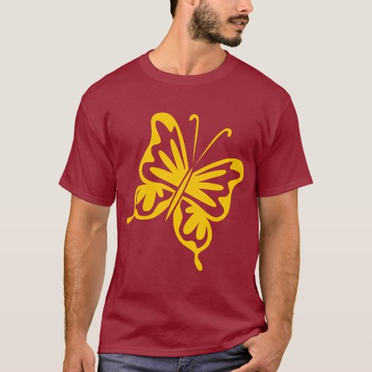 Retro Butterfly - orange T-Shirt (Vorderseite)