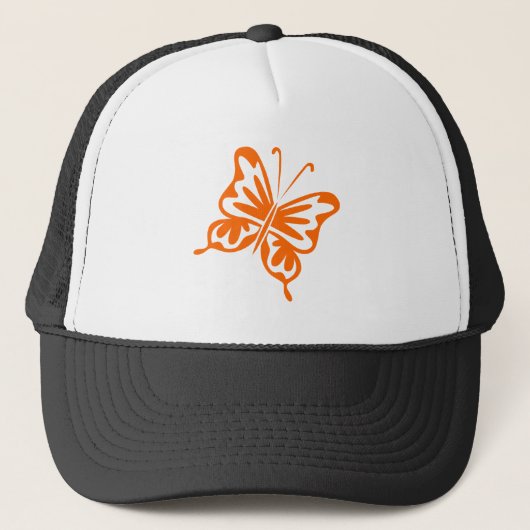 Retro Butterfly - Orange Truckerkappe (Vorderseite)