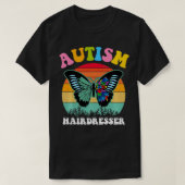 Retro Butterfly Puzzle Autism Friseur Autismus A T-Shirt (Design vorne)