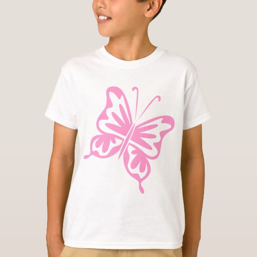 Retro Butterfly - Rosa T-Shirt (Vorderseite)
