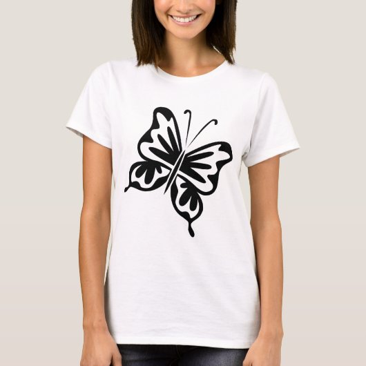 Retro Butterfly - Schwarz T-Shirt (Vorderseite)