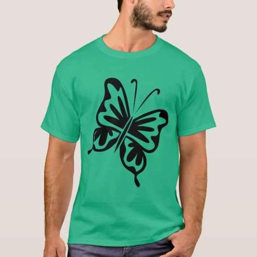 Retro Butterfly - Schwarz T-Shirt (Vorderseite)