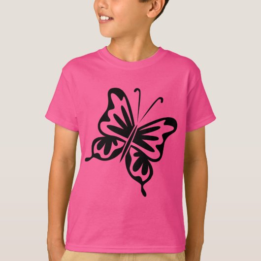 Retro Butterfly - Schwarz T-Shirt (Vorderseite)