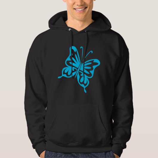Retro Butterfly - Sky Blue Hoodie (Vorderseite)