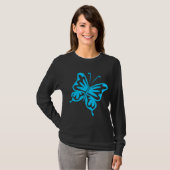 Retro Butterfly - Sky Blue T-Shirt (Vorne ganz)