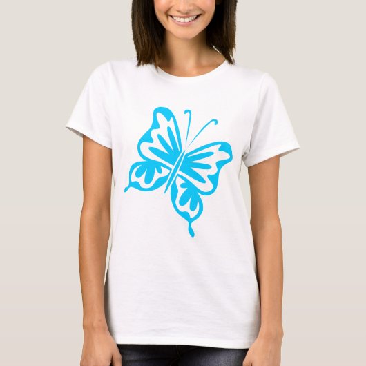 Retro Butterfly - Sky Blue T-Shirt (Vorderseite)