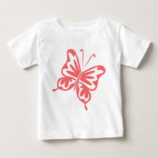 Retro Butterfly - Tropenrosa Baby T-shirt (Vorderseite)