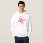 Retro Butterfly - Tropenrosa Hoodie (Vorne ganz)