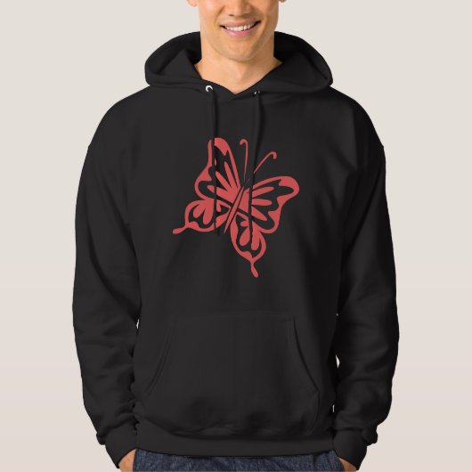 Retro Butterfly - Tropenrosa Hoodie (Vorderseite)
