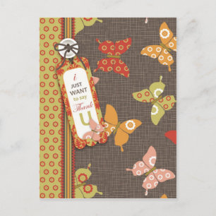 Retro Butterfys TY Postkarte