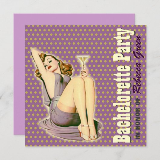 retro Button des Modmusters herauf Einladung (Vorne/Hinten)