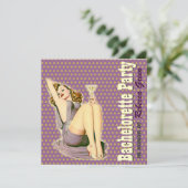 retro Button des Modmusters herauf Einladung (Stehend Vorderseite)