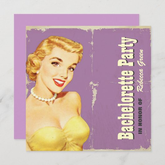 retro Button des Modmusters herauf Einladung (Vorne/Hinten)