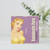 retro Button des Modmusters herauf Einladung (Stehend Vorderseite)