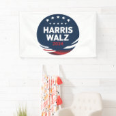 Retro Button Election for Democrats Harris Waltz Banner (Insitu)