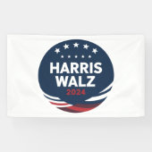 Retro Button Election for Democrats Harris Waltz Banner (Horizontal)