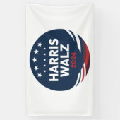 Retro Button Election for Democrats Harris Waltz Banner (Vertikal)