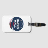 Retro Button Election for Democrats Harris Waltz Gepäckanhänger (Vorderseite (Horizontal))