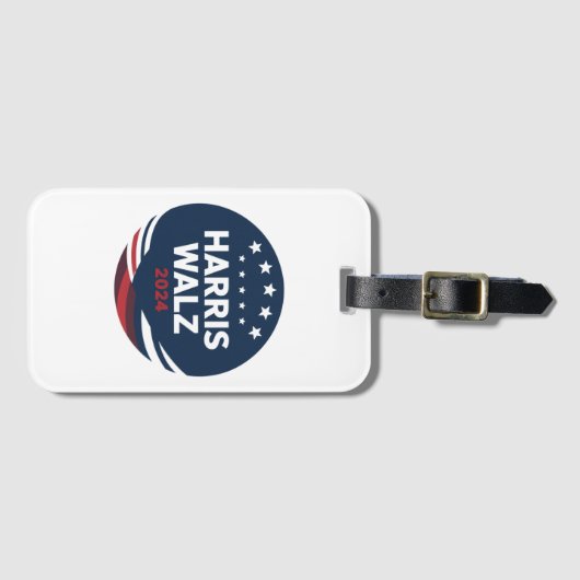 Retro Button Election for Democrats Harris Waltz Gepäckanhänger (Vorderseite (Horizontal))