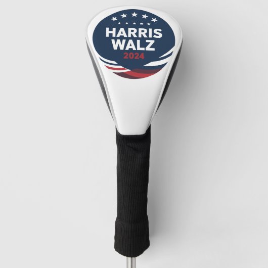 Retro Button Election for Democrats Harris Waltz Golf Headcover (Vorderseite)