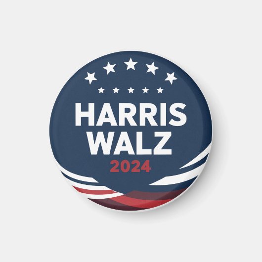 Retro Button Election for Democrats Harris Waltz Magnet (Vorne)