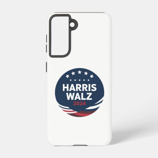 Retro Button Election for Democrats Harris Waltz Samsung Galaxy Hülle (Rückseite)