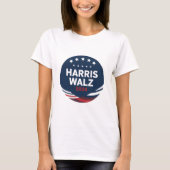 Retro Button Election for Democrats Harris Waltz T-Shirt (Vorderseite)
