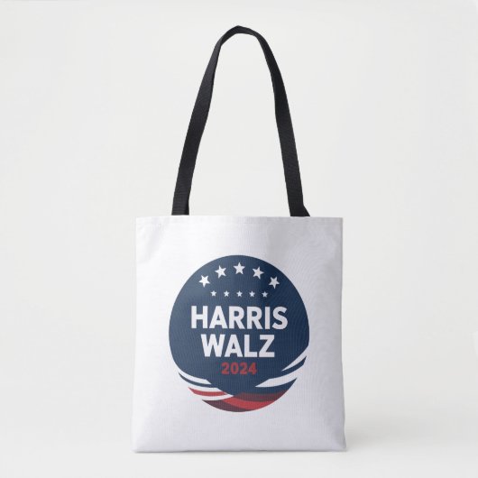 Retro Button Election for Democrats Harris Waltz Tasche (Vorderseite)