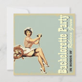 retro Button herauf Einladung (Vorderseite)