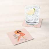 Retro-Button Rechteckiger Pappuntersetzer (Vor Ort)