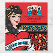 Retro-Button, Rock-A-Billy Weinetikett (Einzelnes Label)