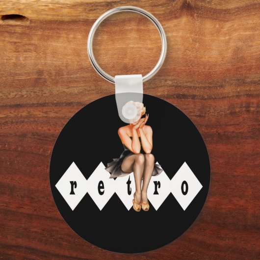 Retro-Button Schlüsselanhänger (Vorderseite)