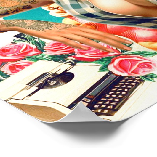 Retro-Button-Up-Collage Poster (Ecke)