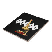 Retro Button Up Girl Fliese (Seite)