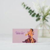 Retro Button up Girl Hair Makeup Artist Cosmetolog Visitenkarte (Stehend Vorderseite)