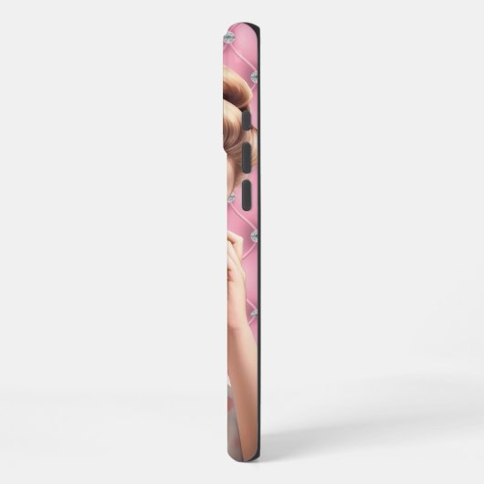 Retro Button-Up Girl iPhone Hülle (Linke Seite)