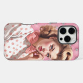 Retro Button-Up Girl iPhone Hülle (Rückseite (Horizontal))