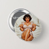 Retro Button-up Girl mit Red Polka Dot PJ's Button (Vorne & Hinten)