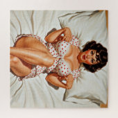 Retro Button-up Girl mit Red Polka Dot PJ's Puzzle (Horizontal)